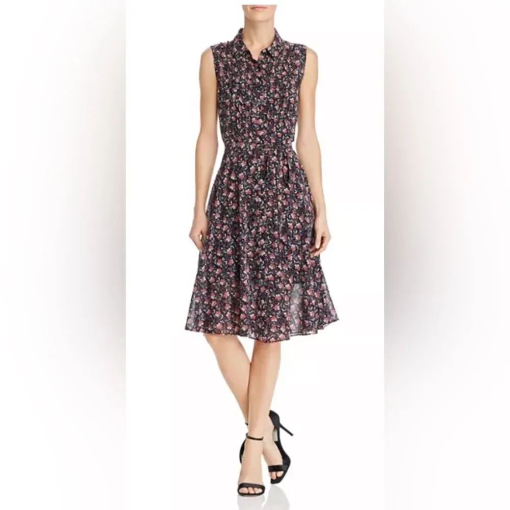 Nanette Lepore Sleeveless Floral Print Shirt Dress Size 10